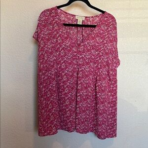 Cynthia Rowley Pink Floral Blouse